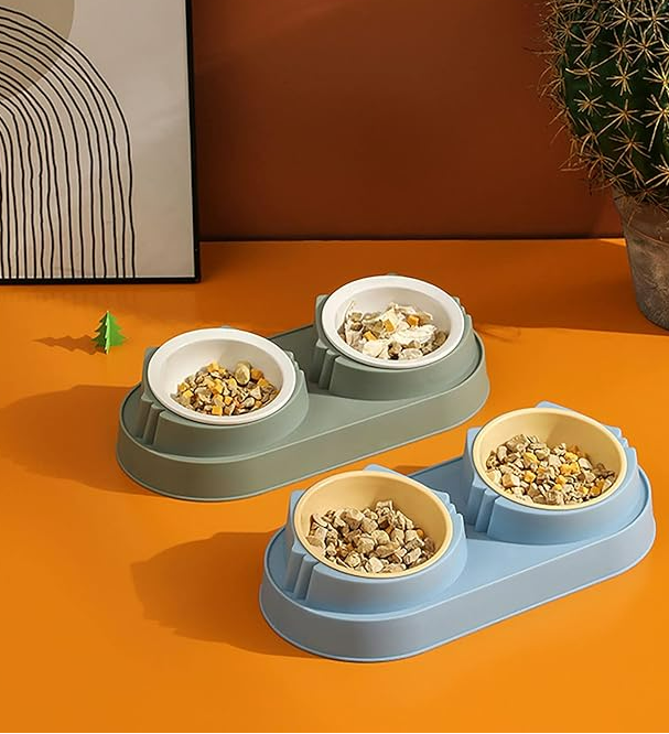 Mikopet Çift Bölmeli Mama ve Su Kabı Şık Tasarımlı Fonksiyonel Ürün
