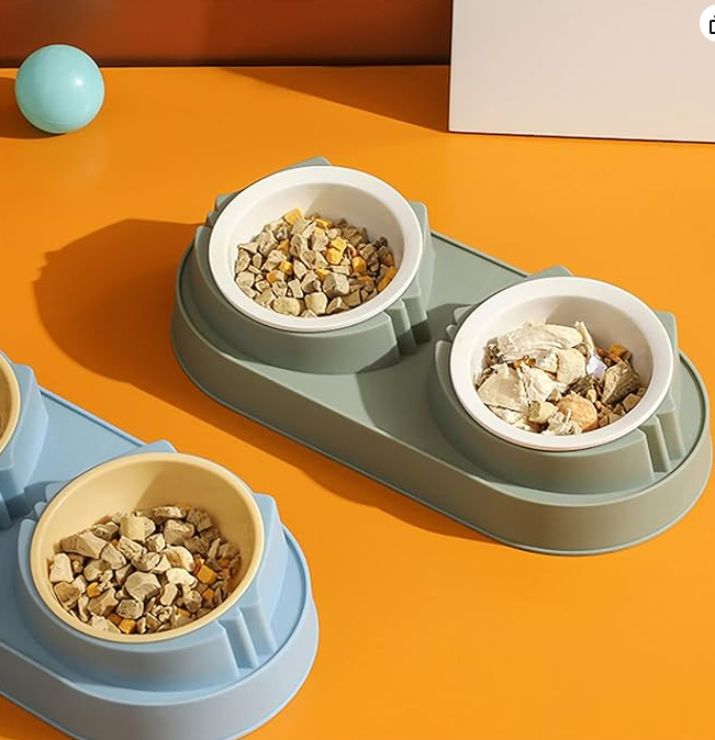 Mikopet Çift Bölmeli Mama ve Su Kabı Şık Tasarımlı Fonksiyonel Ürün