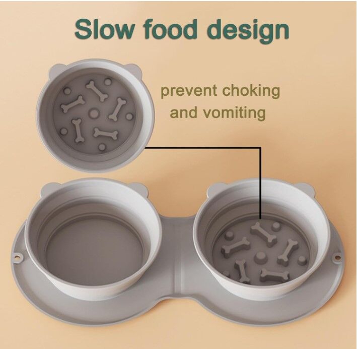 Mikopet Katlanabilir İkili Mama ve Su Kabı Şık Tasarımlı Fonksiyonel Ürün