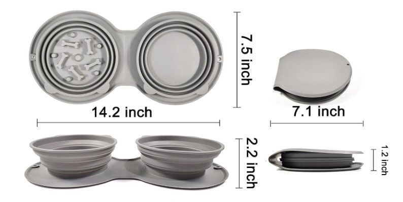 Mikopet Katlanabilir İkili Mama ve Su Kabı Şık Tasarımlı Fonksiyonel Ürün