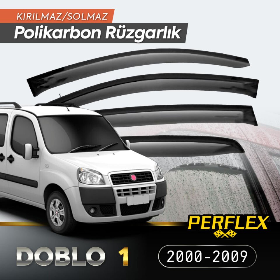 Fiat Doblo 1 2000-2009 Cam Rüzgarlığı V2 Düz Şık Tasarımlı Fonksiyonel Ürün