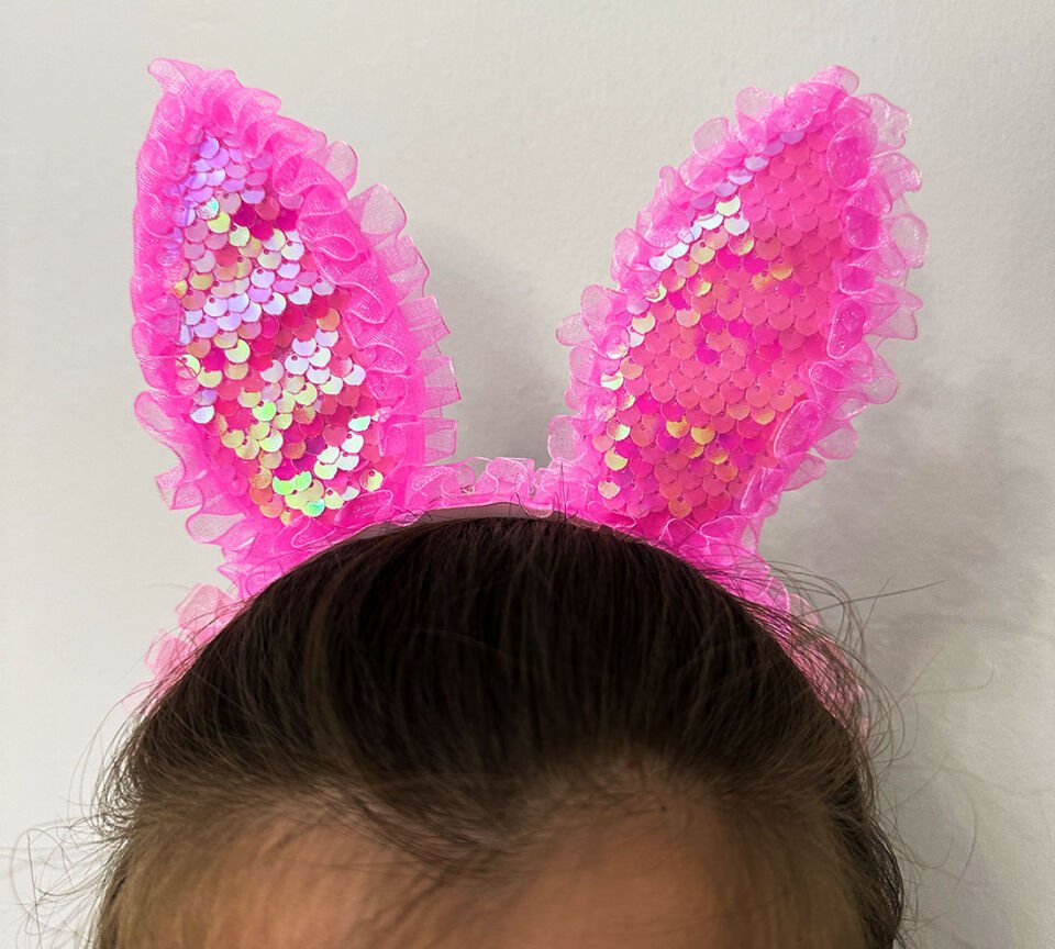 Fuşya Dantelli Işıklı Tavşan Kulak Taç Şık Tasarımlı Fonksiyonel Ürün