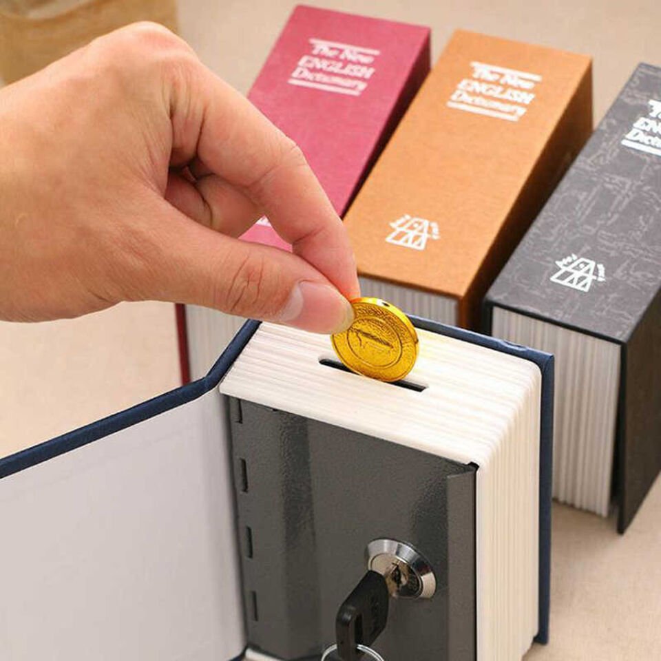 Kitap Şeklinde Mini Boy Kilitli Kasa Kumbara Şık Tasarımlı Fonksiyonel Ürün