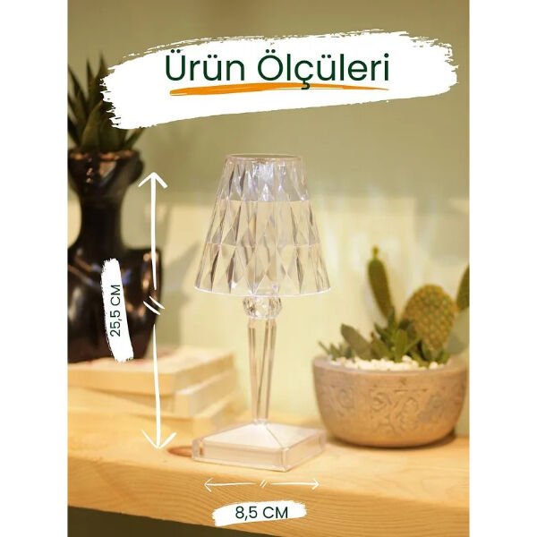 Kristal Abajur LED Kumandalı Ve Dokunmatik Masa Lambası Şık Tasarımlı Fonksiyonel Ürün