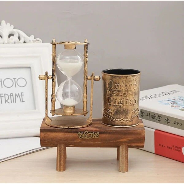 Kum Saatli Kalemlik Şık Tasarımlı Fonksiyonel Ürün