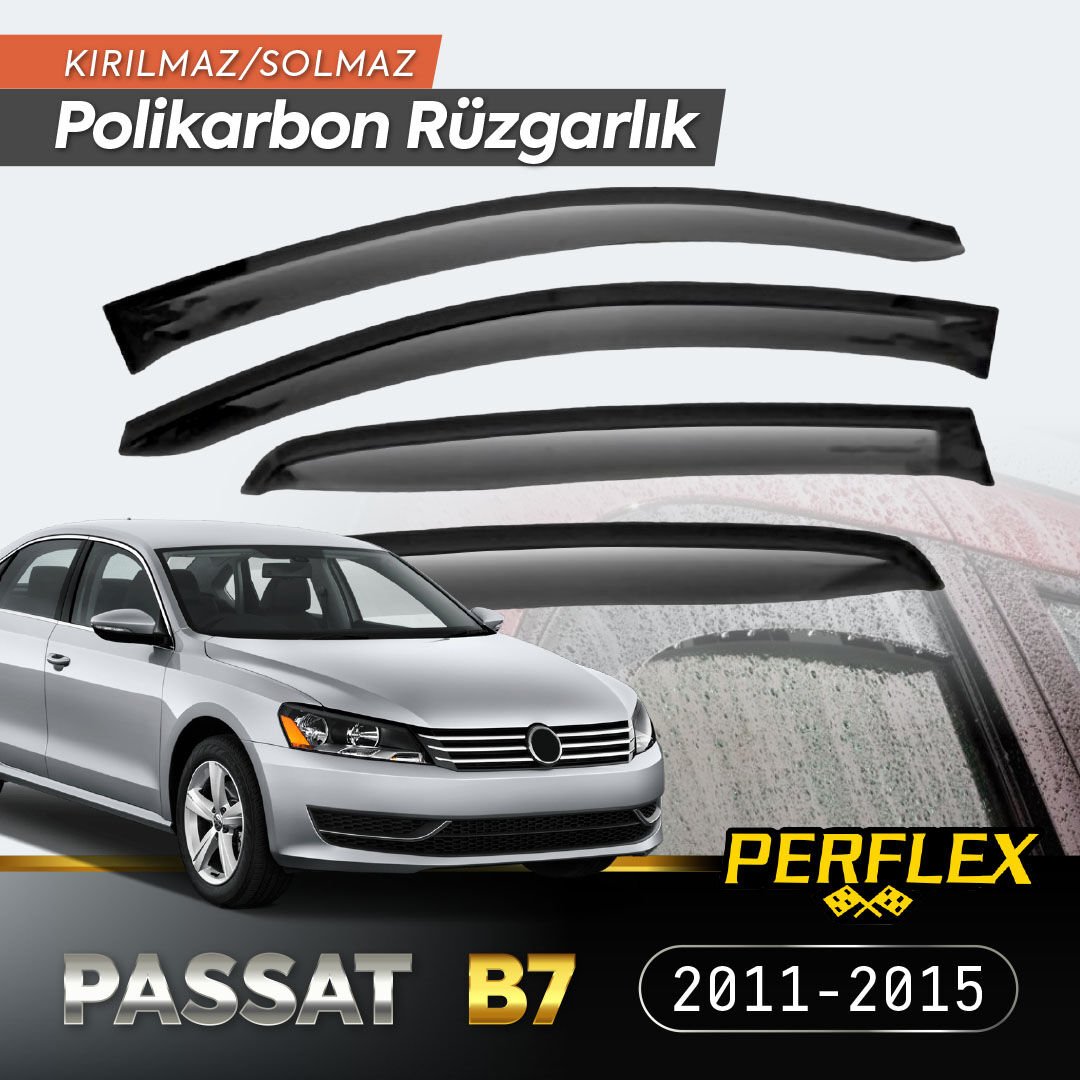 VW Passat B7 2011-2015 Cam Rüzgarlığı V2 Düz Şık Tasarımlı Fonksiyonel Ürün