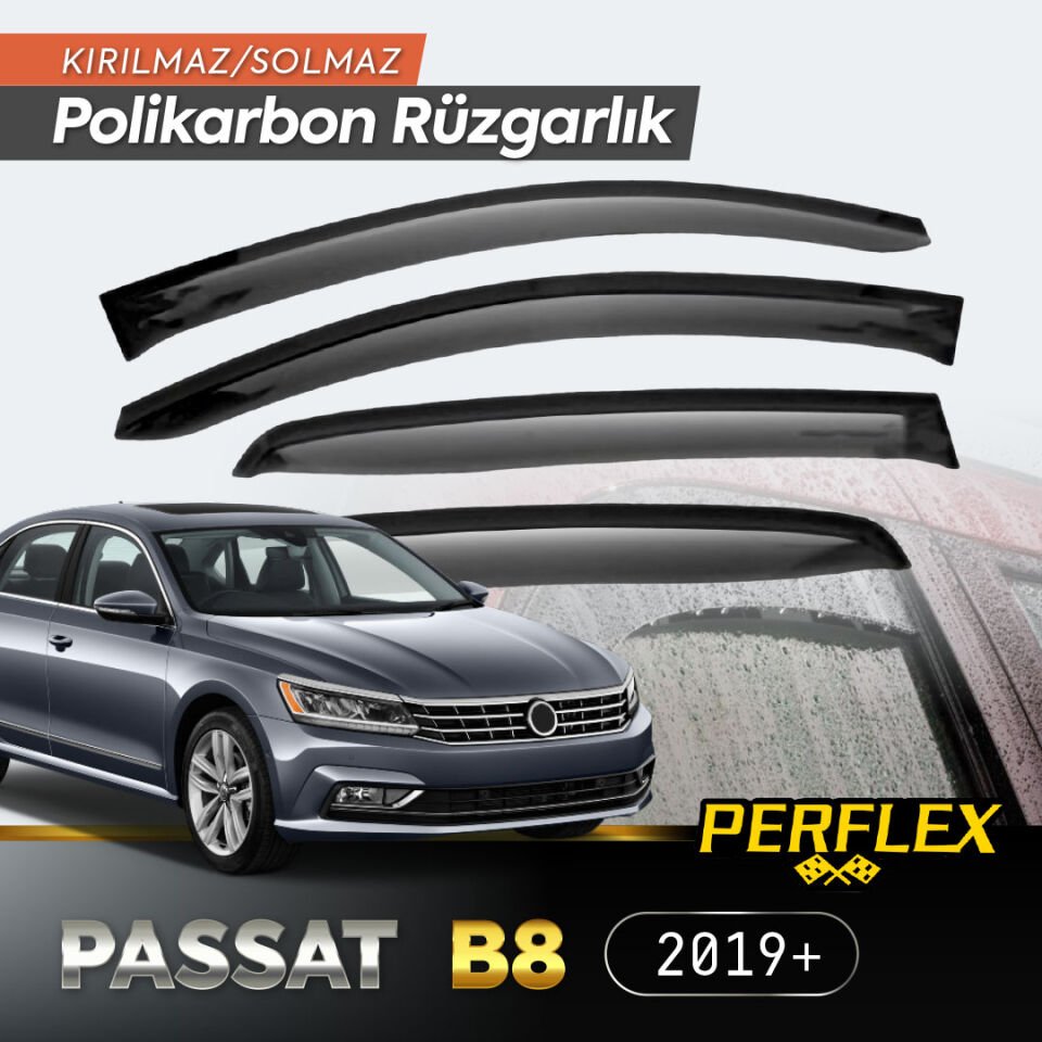 VW Passat B8 2019+ Cam Rüzgarlığı V2 Düz Şık Tasarımlı Fonksiyonel Ürün