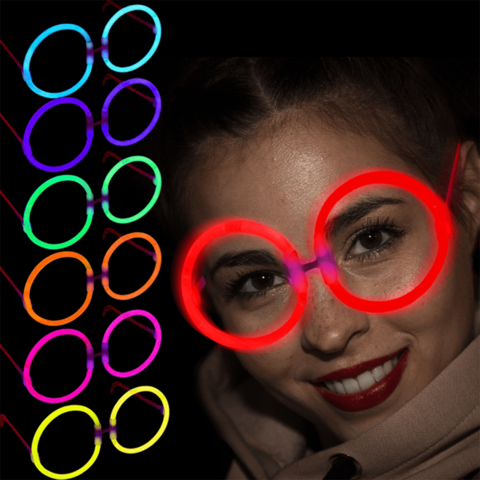 Glow Stick Yuvarlak Parti Gözlüğü 6 Adet Şık Tasarımlı Fonksiyonel Ürün