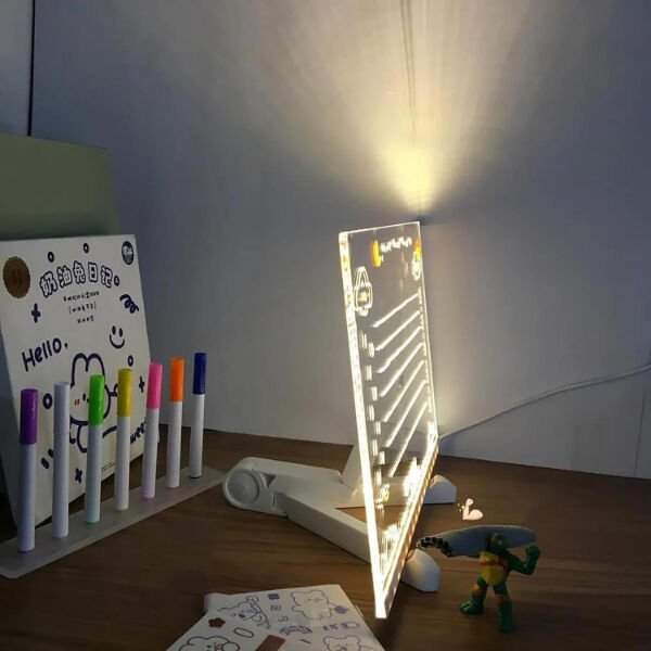 LED Aydınlatmalı Yazı ve Çizim Tahtası - Büyük Boy 30x20 cm Şık Tasarımlı Fonksiyonel Ürün