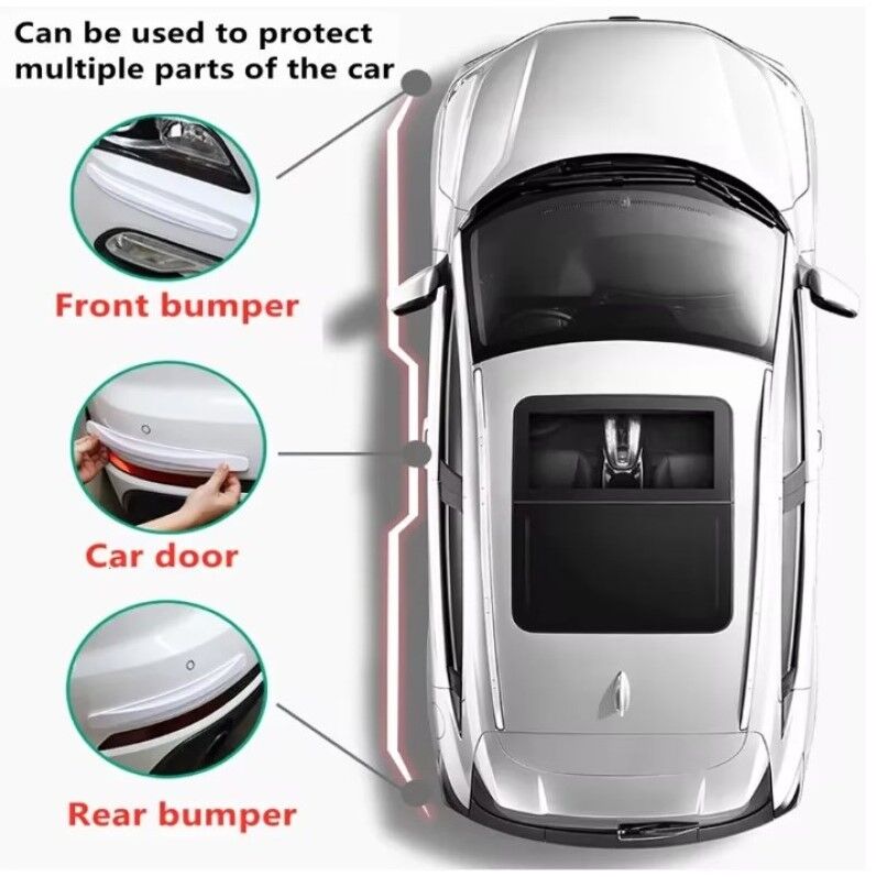 Araba Tampon Koruyucu Karbon Desenli Beyaz Şık Tasarımlı Fonksiyonel Ürün