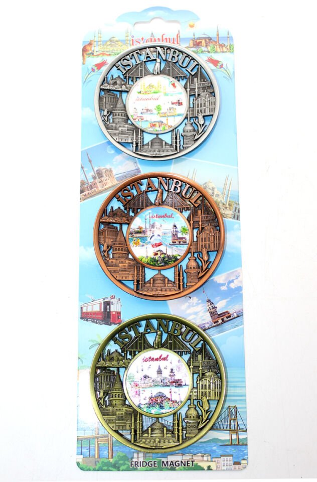İstanbul Temalı Metal Magnet 3'lü Set Model 2 Şık Tasarımlı Fonksiyonel Ürün