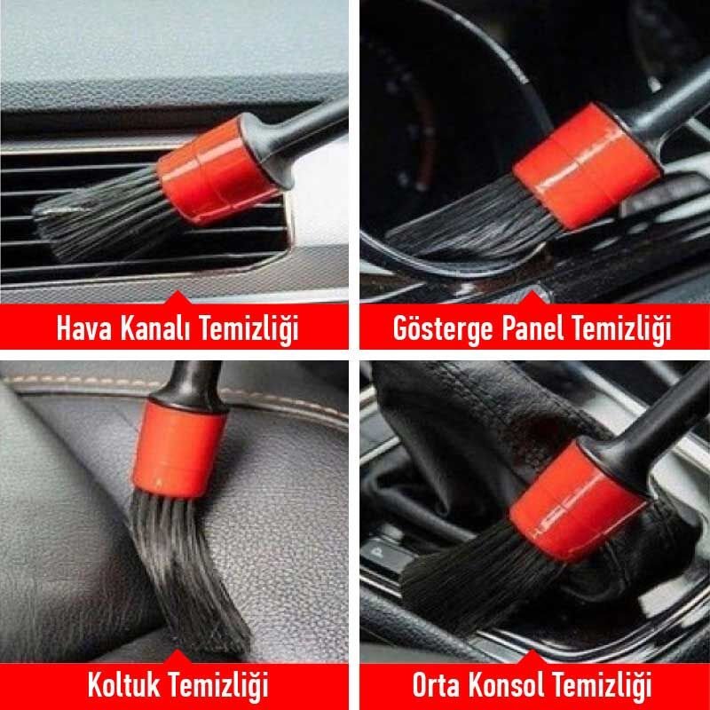 Araç Detay Temizlik Fırçası Seti Şık Tasarımlı Fonksiyonel Ürün
