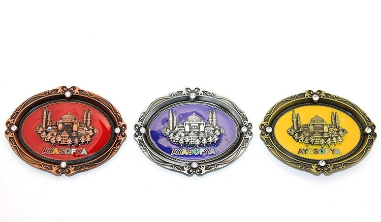İstanbul Temalı Metal Magnet Ayasofya Kabartmalı Şık Tasarımlı Fonksiyonel Ürün