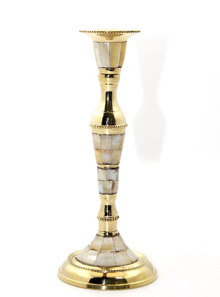 Tekli Pirinç Sedefli Şamdan Model 1 Şık Tasarımlı Fonksiyonel Ürün