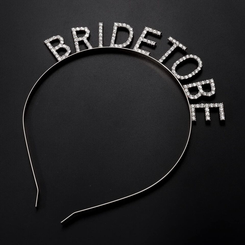 Gümüş Kaplama Kristal Taşlı Bride To Be Gelin Tacı Şık Tasarımlı Fonksiyonel Ürün