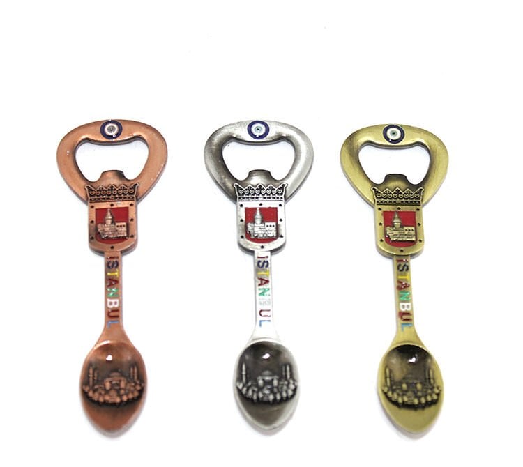 İstanbul Temalı Metal Magnet Ve Açacak Kaşık Tasarımlı Şık Tasarımlı Fonksiyonel Ürün