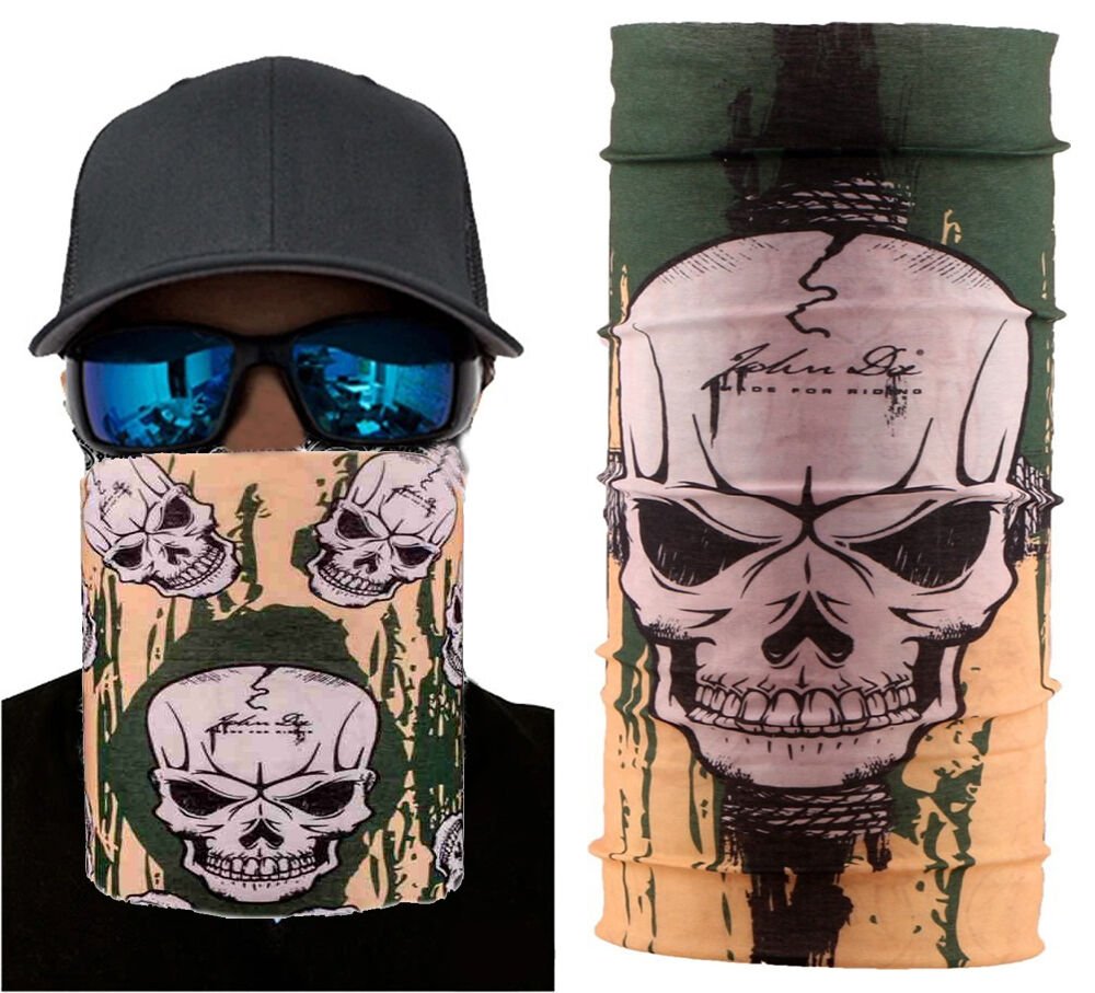 Haki Kuru Kafa Baskılı Buff Bandana 25x48 cm Şık Tasarımlı Fonksiyonel Ürün