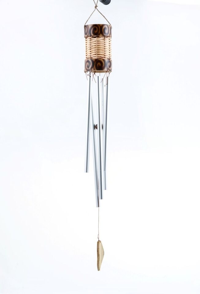 Üstü Bambu Metalli Rüzgar Çanı Şık Tasarımlı Fonksiyonel Ürün