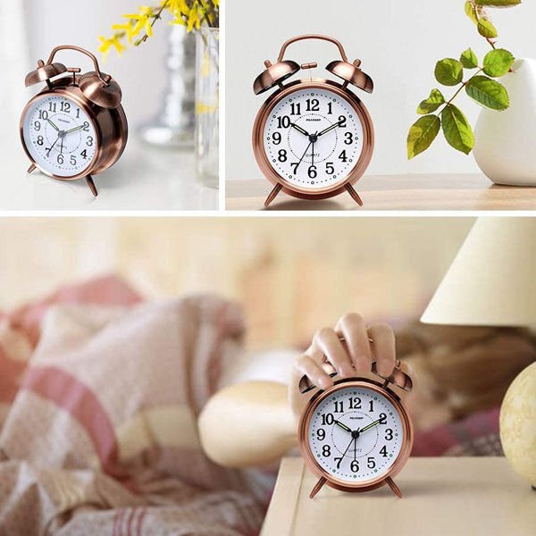 Nostaljik Metal Çalar Masa Saati Orta Boy Şık Tasarımlı Fonksiyonel Ürün