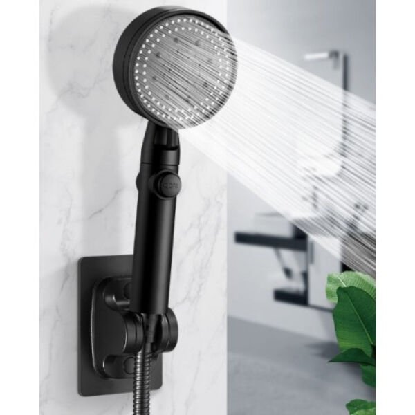 Yapışkanlı Duş Başlığı Tutucu Ayarlı Siyah Şık Tasarımlı Fonksiyonel Ürün