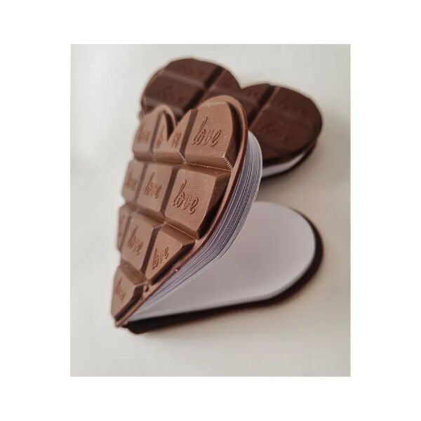 Kalp Tasarımlı Çikolata Not Defteri Şık Tasarımlı Fonksiyonel Ürün