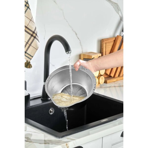 Paslanmaz Çelik Pirinç Süzgeci Şık Tasarımlı Fonksiyonel Ürün