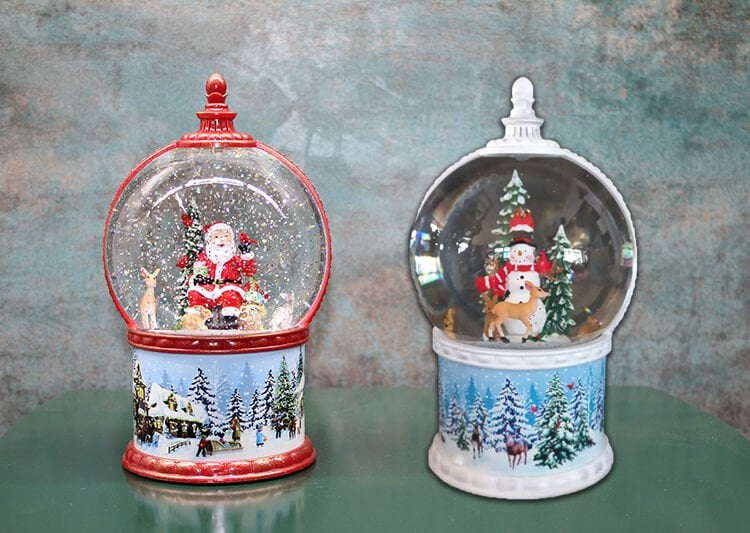 Kardan Adam Ve Noel Babalı Işıklı Müzikli Kar Küresi Şık Tasarımlı Fonksiyonel Ürün