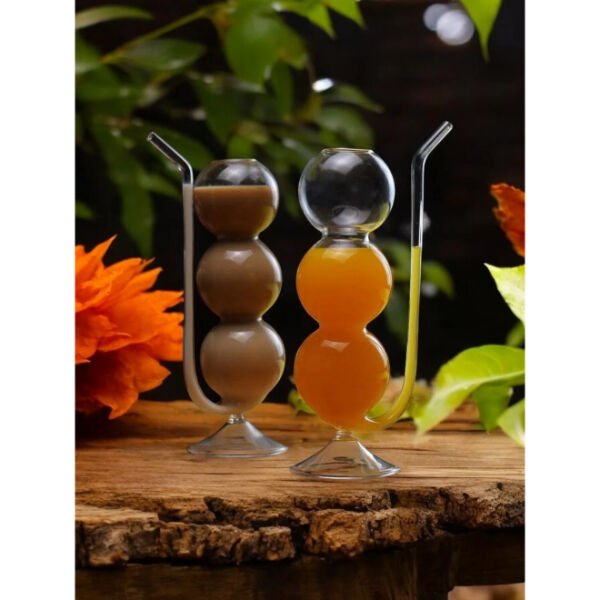 Pipetli Boğumlu Cam Bardak Şık Tasarımlı Fonksiyonel Ürün