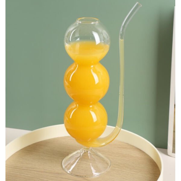 Pipetli Boğumlu Cam Bardak Şık Tasarımlı Fonksiyonel Ürün