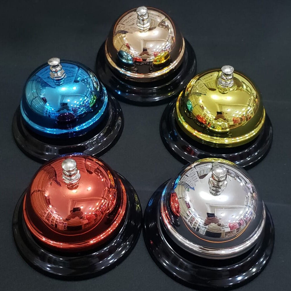 Renkli Metal Resepsiyon Zili Şık Tasarımlı Fonksiyonel Ürün