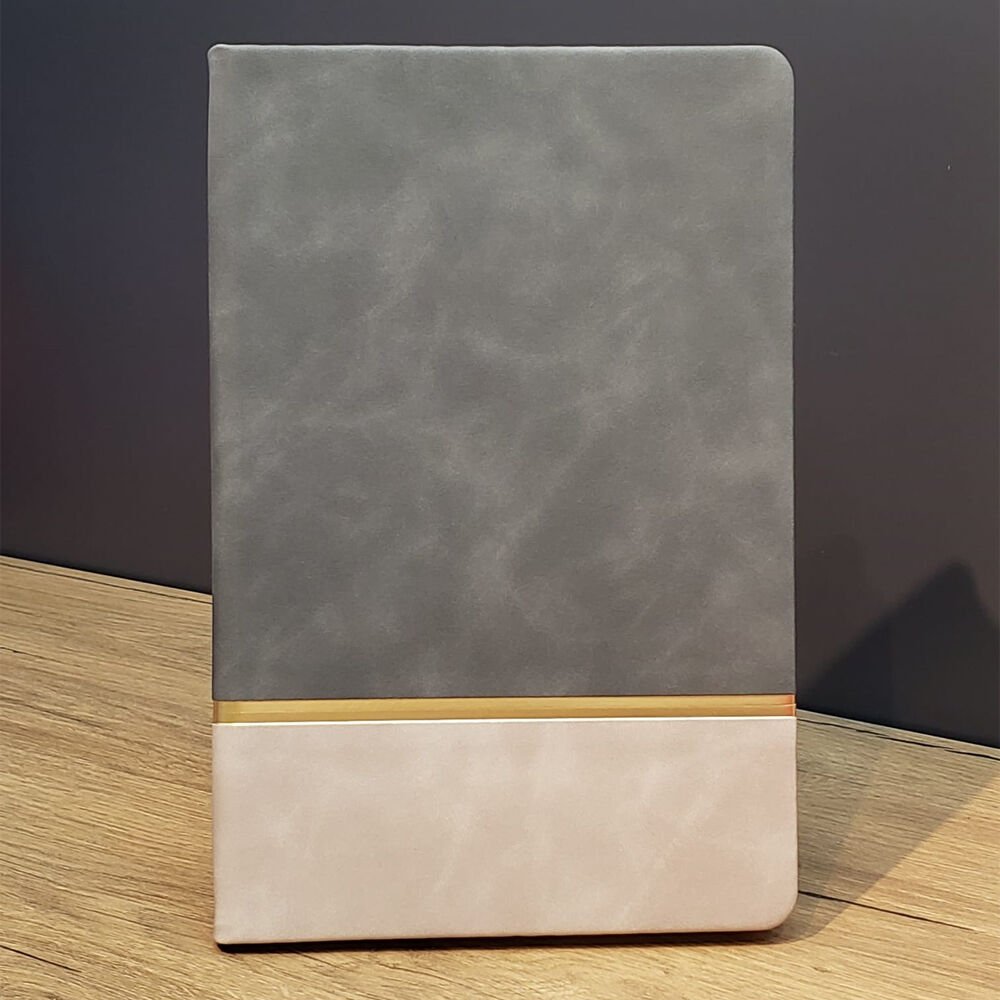 Gri Gold Detaylı Deri Hatıra Defteri Şık Tasarımlı Fonksiyonel Ürün