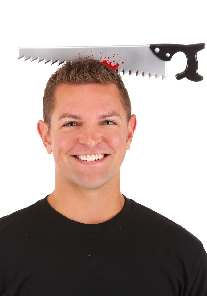 Kafaya Saplanmış Halloween Kanlı Testere Şaka Tacı Şık Tasarımlı Fonksiyonel Ürün