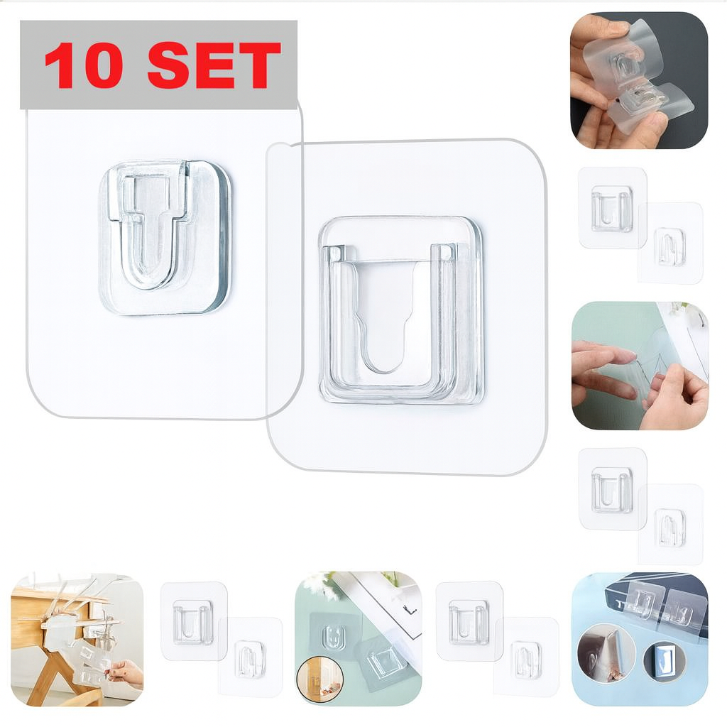 Geçmeli Klips Eşya Sabitleme Askısı 5 Set Şık Tasarımlı Fonksiyonel Ürün