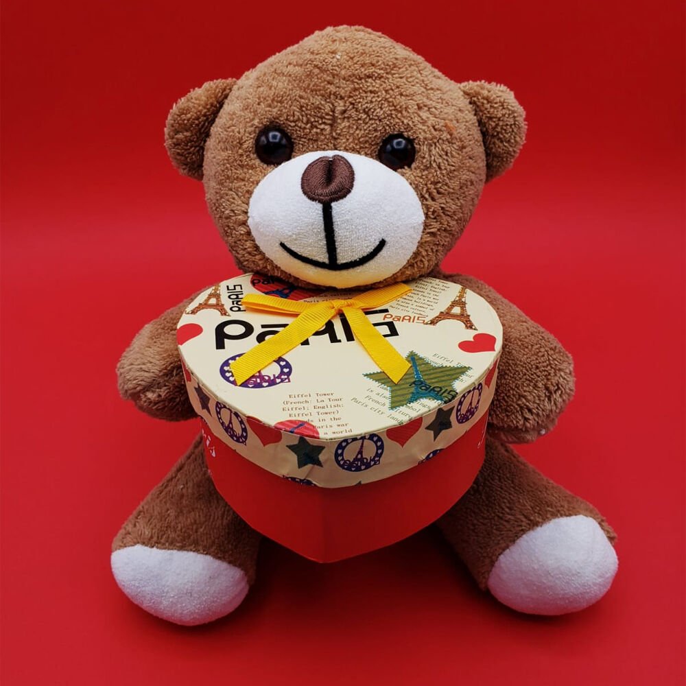 Hediyelik Kahverengi Kutulu Ayıcık Şık Tasarımlı Fonksiyonel Ürün