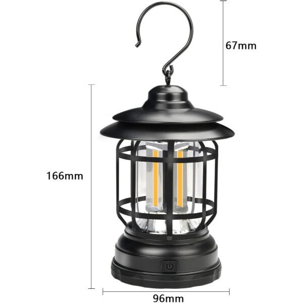 Retro LED Kamp Lambası Şık Tasarımlı Fonksiyonel Ürün