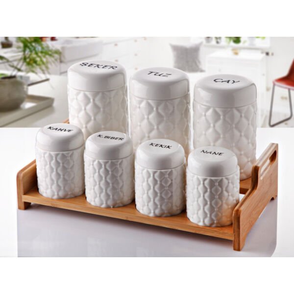 7'li Standlı Baharat Seti Şık Tasarımlı Fonksiyonel Ürün