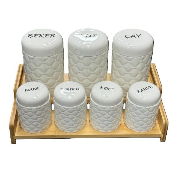 7'li Standlı Baharat Seti Şık Tasarımlı Fonksiyonel Ürün