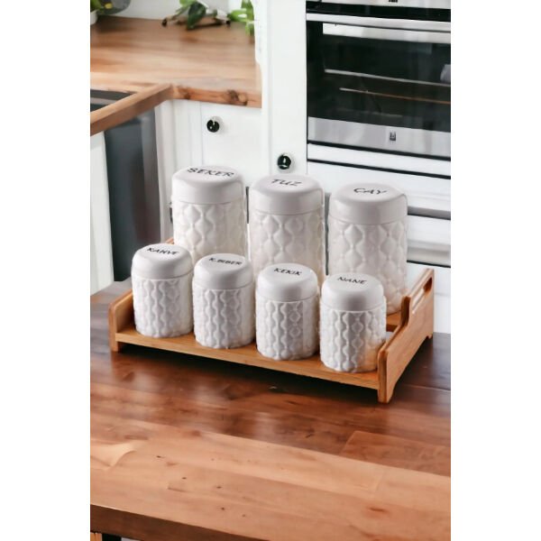 7'li Standlı Baharat Seti Şık Tasarımlı Fonksiyonel Ürün