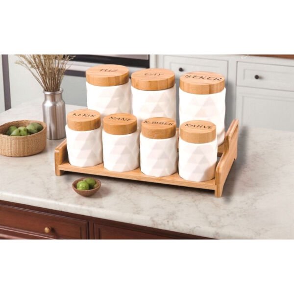 7'li Standlı Baharat Seti Şık Tasarımlı Fonksiyonel Ürün