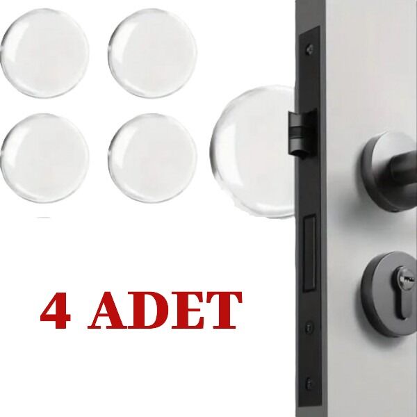 Şeffaf Silikon Mobilya ve Kapı Durdurucu Darbe Pedi 4'lü Set Şık Tasarımlı Fonksiyonel Ürün