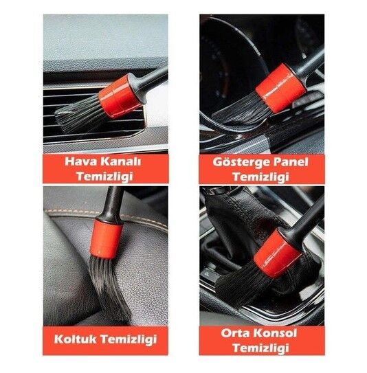 Araba Detaylı Temizlik Fırça Seti Şık Tasarımlı Fonksiyonel Ürün