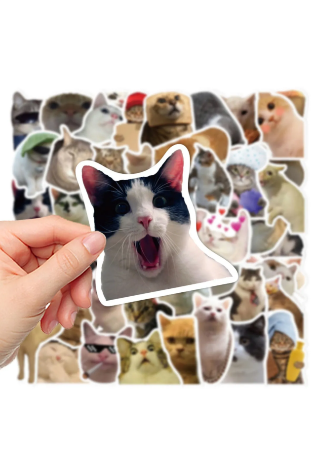 Çılgın Kediler Macbook Notebook Tablet Telefon Ajanda Laptop Defter Sticker Seti Şık Tasarımlı Fonksiyonel Ürün