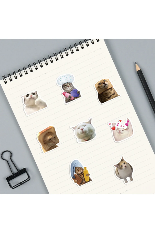 Çılgın Kediler Macbook Notebook Tablet Telefon Ajanda Laptop Defter Sticker Seti Şık Tasarımlı Fonksiyonel Ürün