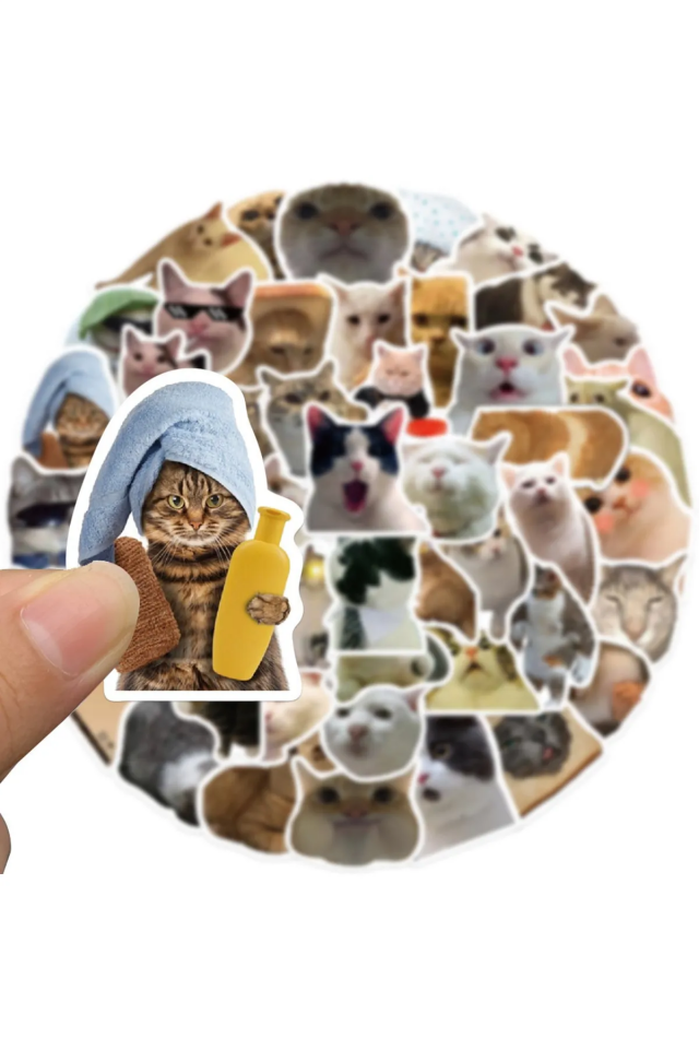 Çılgın Kediler Macbook Notebook Tablet Telefon Ajanda Laptop Defter Sticker Seti Şık Tasarımlı Fonksiyonel Ürün