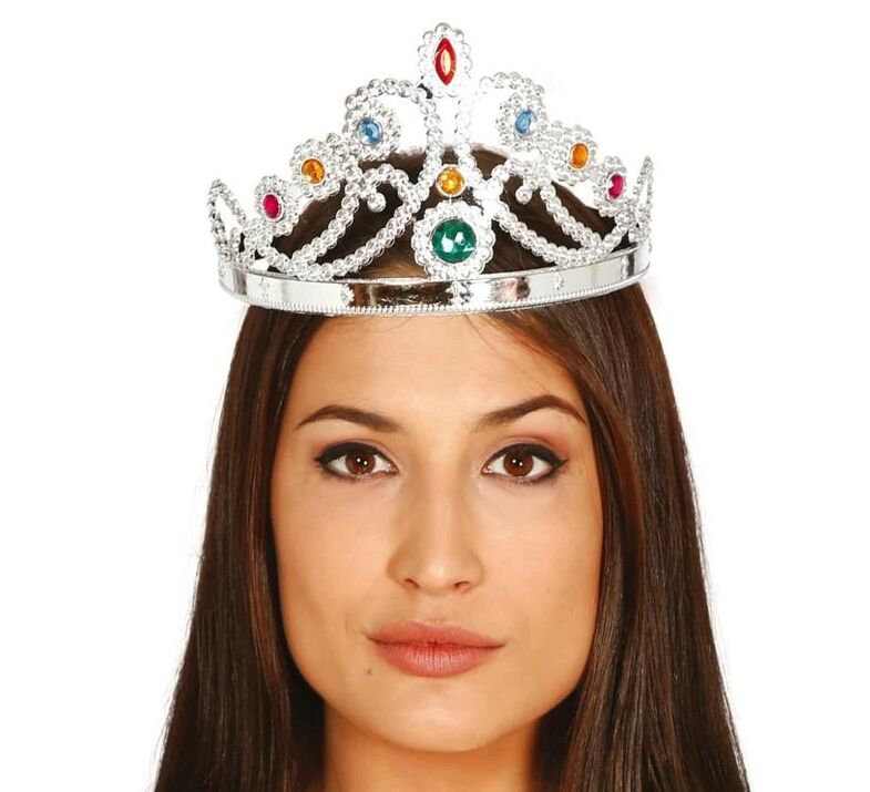Gümüş Renk Plastik Prenses Tacı 60 cm