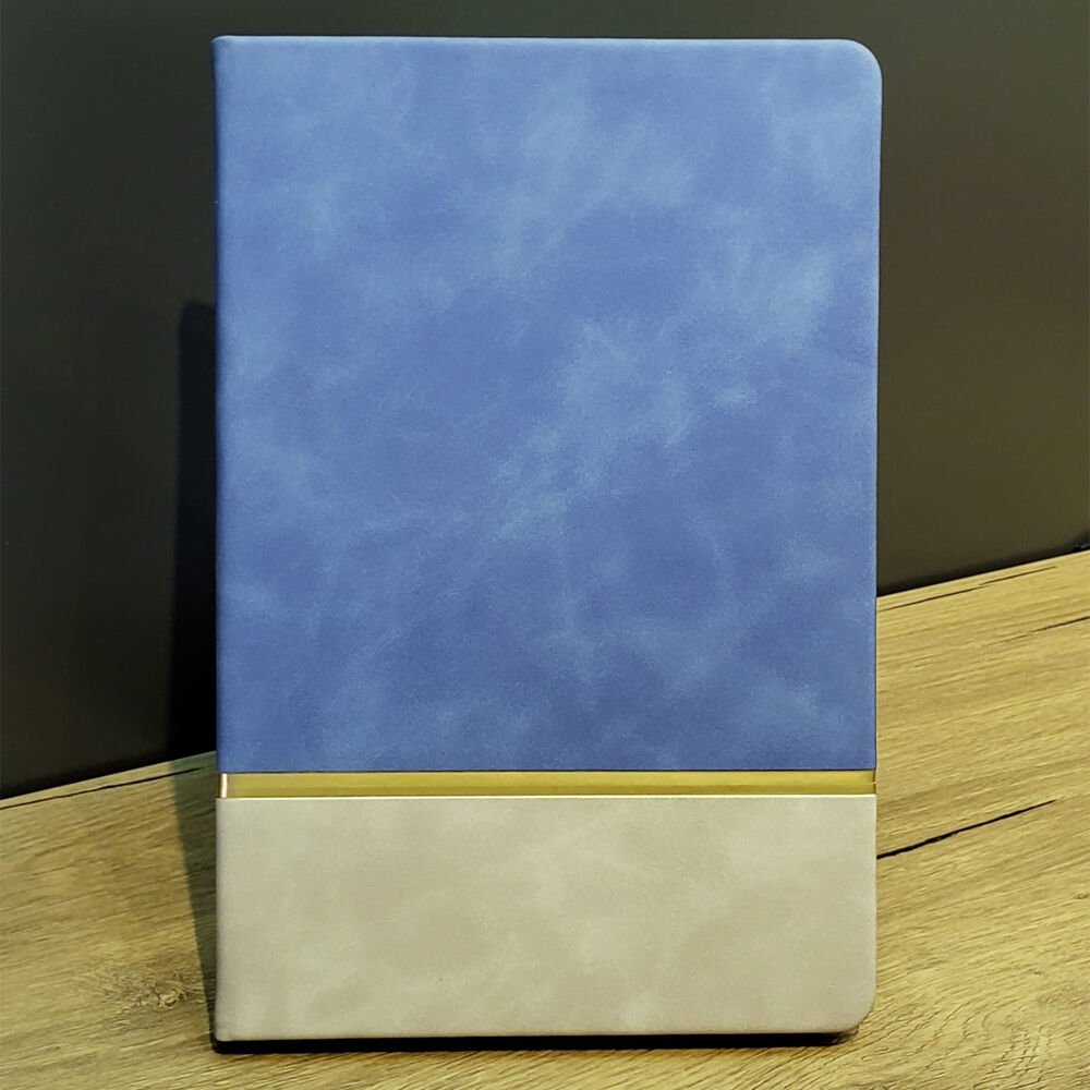 Mavi Gold Detaylı Deri Hatıra Defteri Şık Tasarımlı Fonksiyonel Ürün