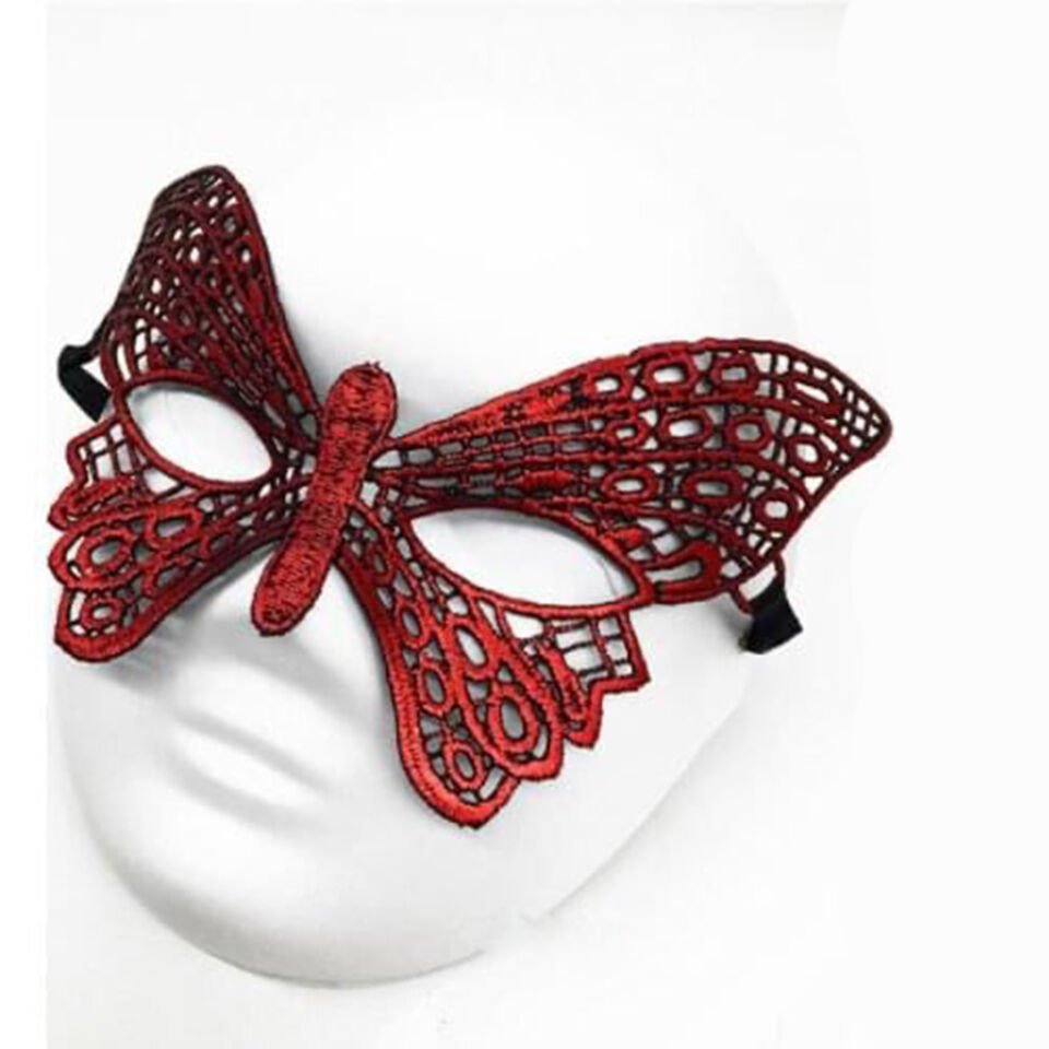 Kırmızı Dantel Masquerade Maskesi 7 No Şık Tasarımlı Fonksiyonel Ürün