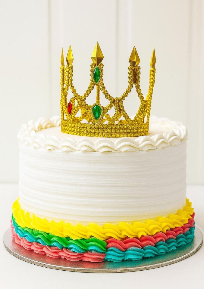 Altın Işıltılı İnce Pasta Üstü Taç Plastik Şık Tasarımlı Fonksiyonel Ürün