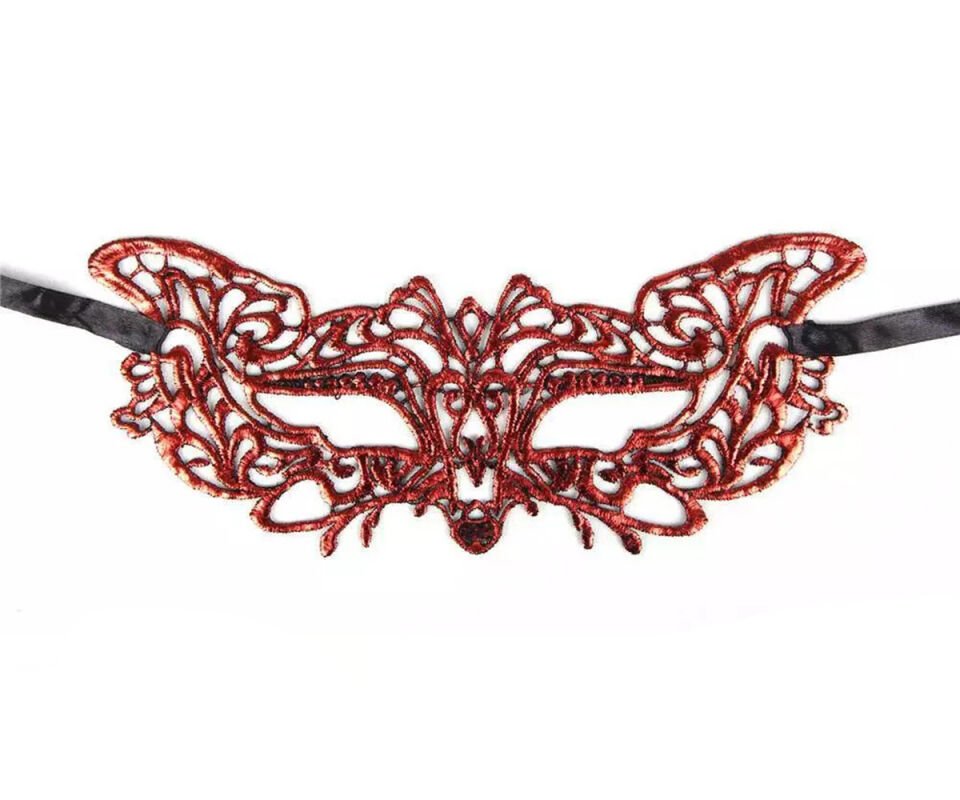 Kırmızı Dantel Masquerade Maskesi 9 No Şık Tasarımlı Fonksiyonel Ürün