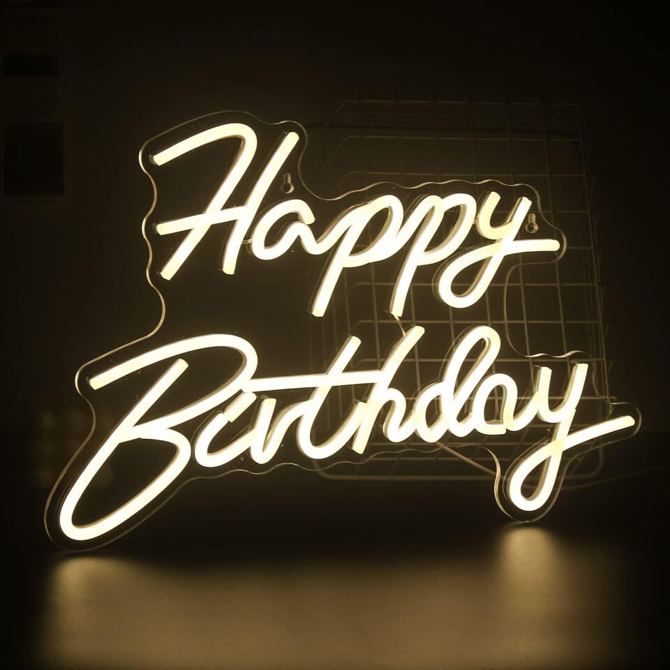 Happy Birthday Yazılı Neon Led Işık Şık Tasarımlı Fonksiyonel Ürün